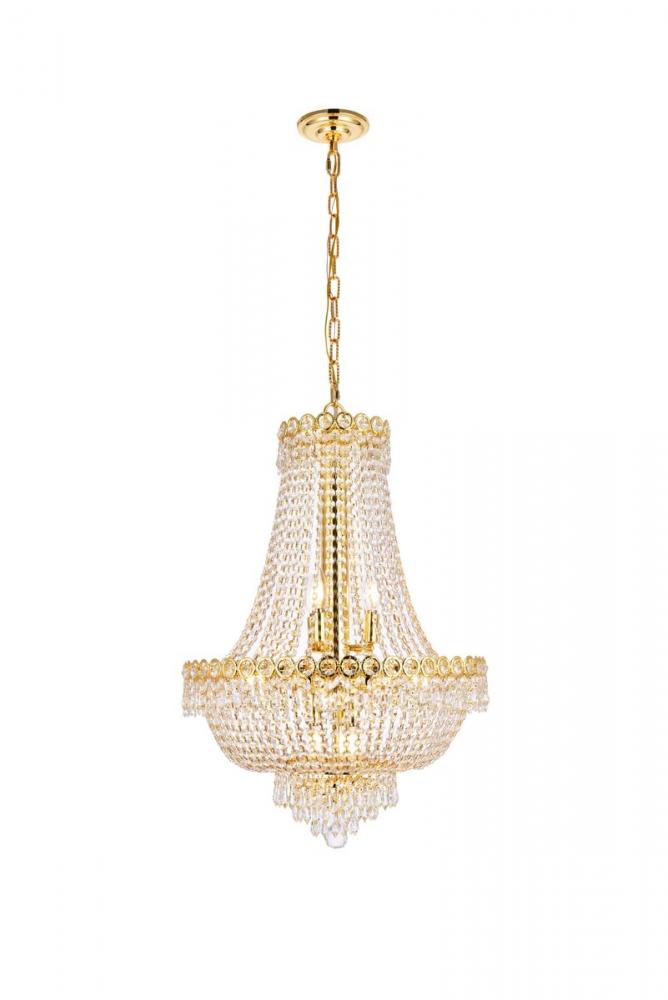 Century 12 light Gold Chandelier Clear Royal Cut Crystal