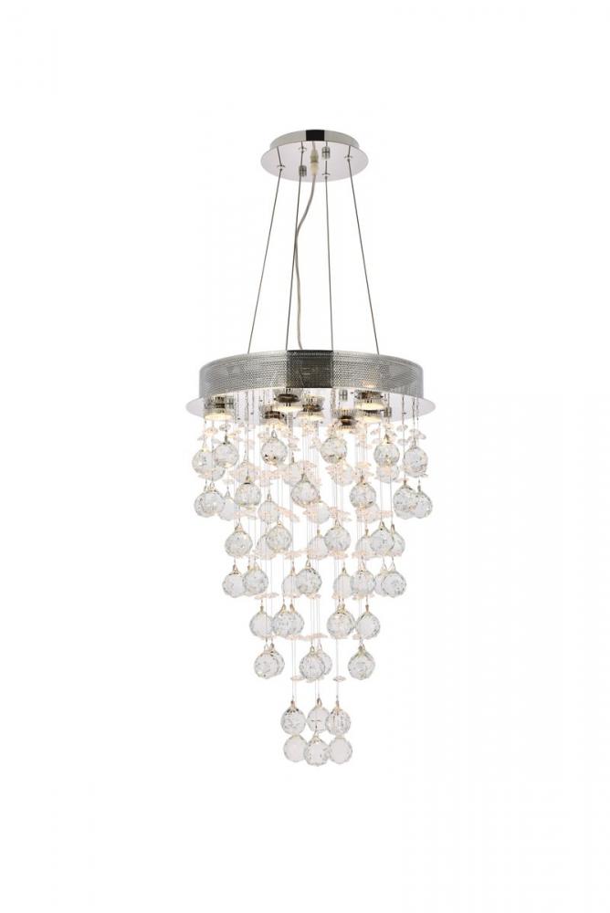 Galaxy 7 light Chrome Pendant Clear Royal Cut Crystal