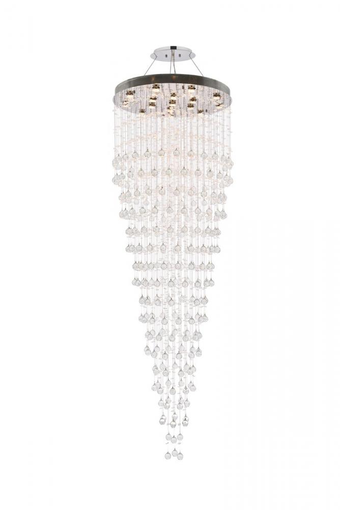Galaxy 16 light Chrome Chandelier Clear Royal Cut Crystal