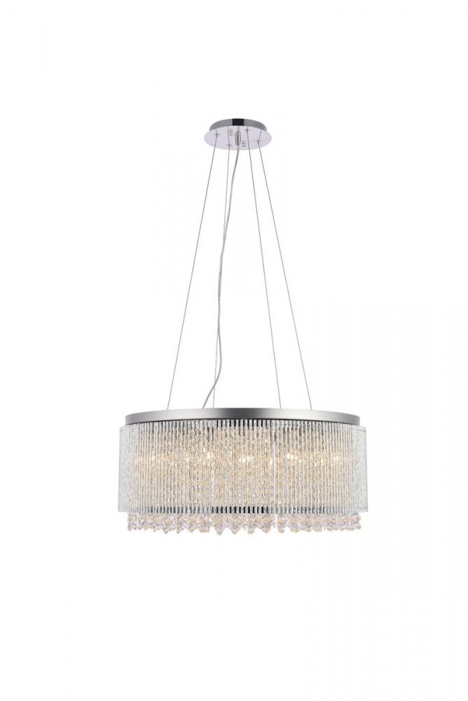 Influx 14 light Chrome Pendant Clear Royal Cut Crystal