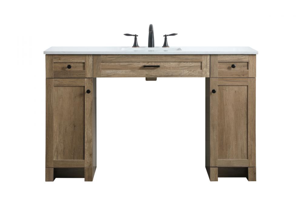 54 inch ADA compliant bathroom vanity in natural oak