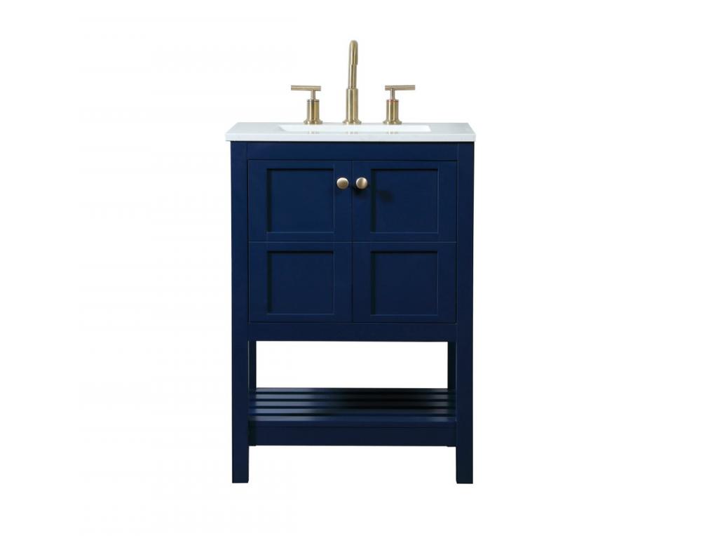 24 inch Single bathroom vanity in blue