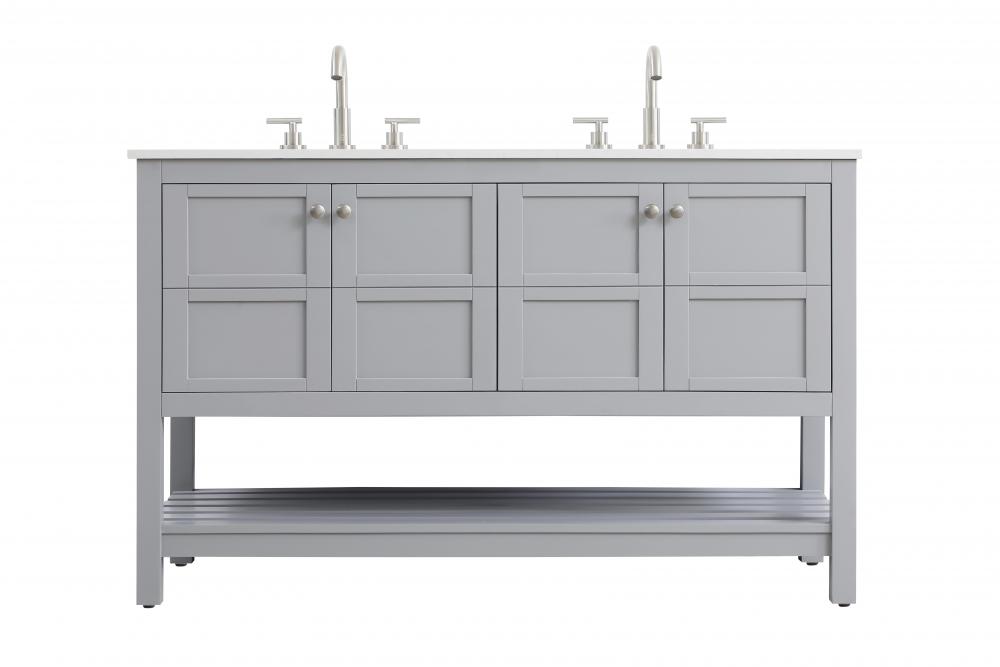 Vanity Cabinet 4dr 54&#34;x22&#34;x34&#34; Grey