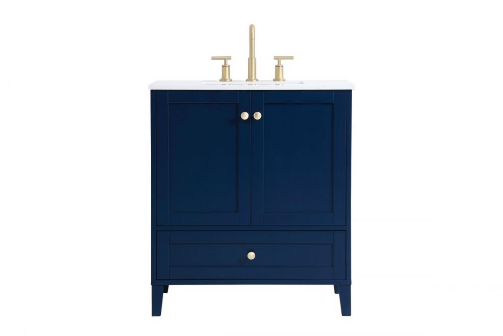 30 inch Single Bathroom Vanity in Blue