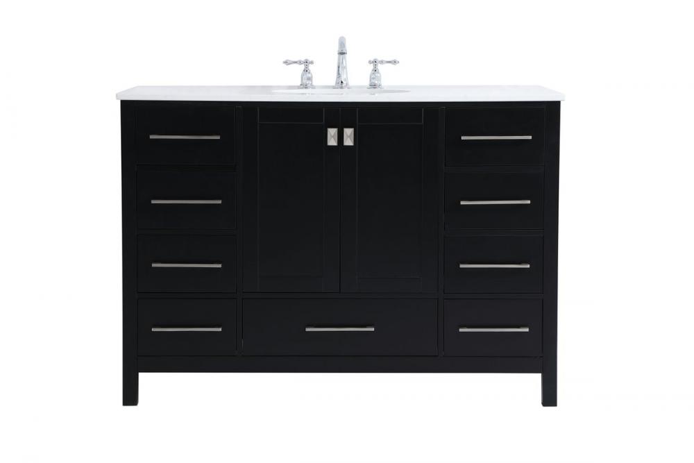 48 inch Single Bathroom Vanity in Black