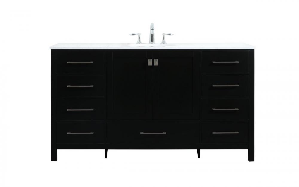 60 inch Single bathroom vanity in black
