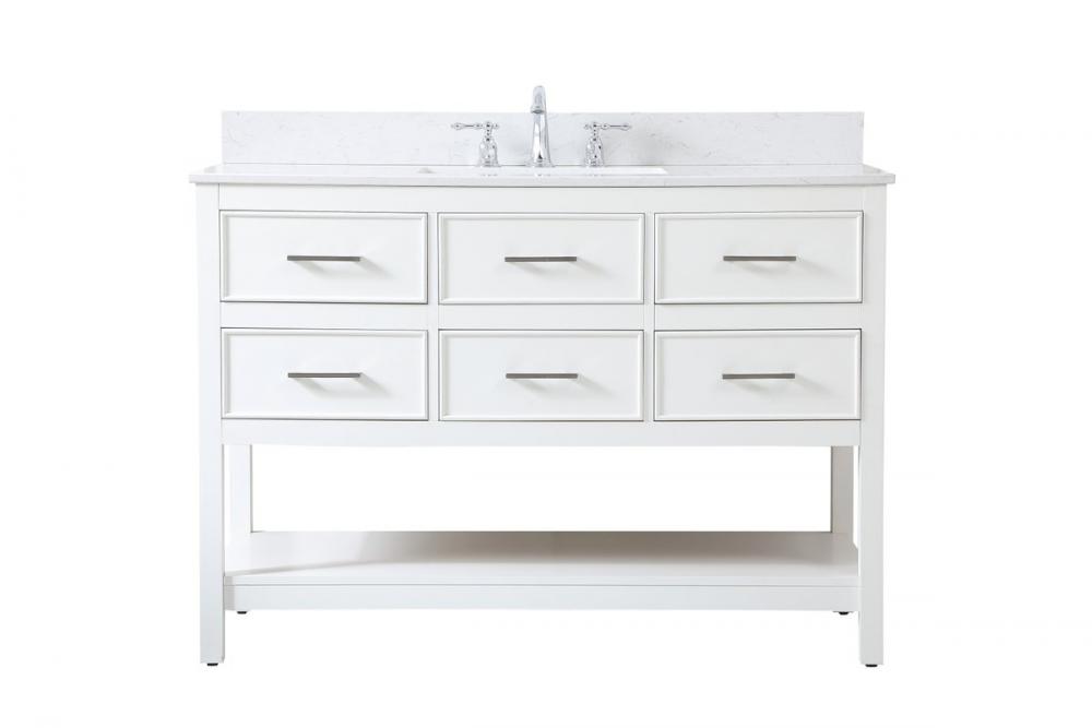 48 inch Single bathroom vanity in white with backsplash