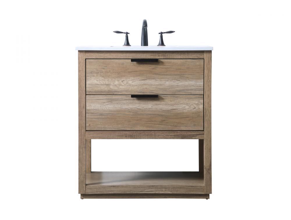 Vanity Cabinet 2Dw 30x19x34 Natural Oak
