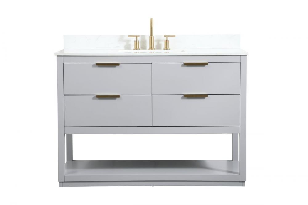 48 inch Single bathroom vanity in grey with backsplash
