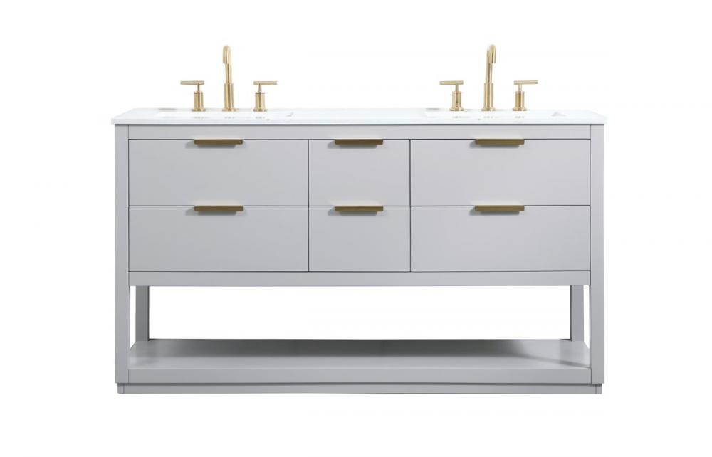60 inch Single bathroom vanity in grey