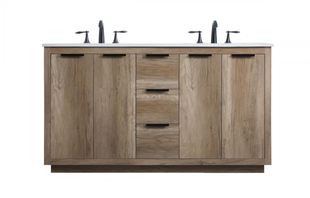 Vanity Cabinet 3Dw4Dr 60x22x34 Natural Oak