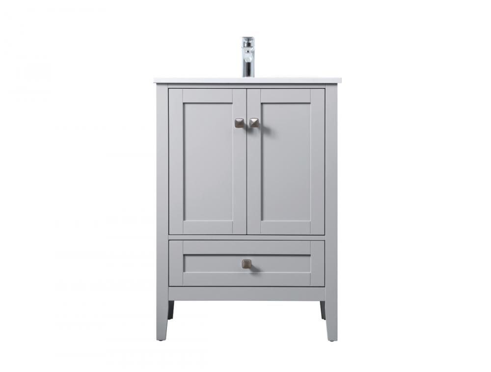 Vanity Cabinet 2dr 1dw W24&#39;&#39;xD19&#39;&#39;xH34&#34; Grey