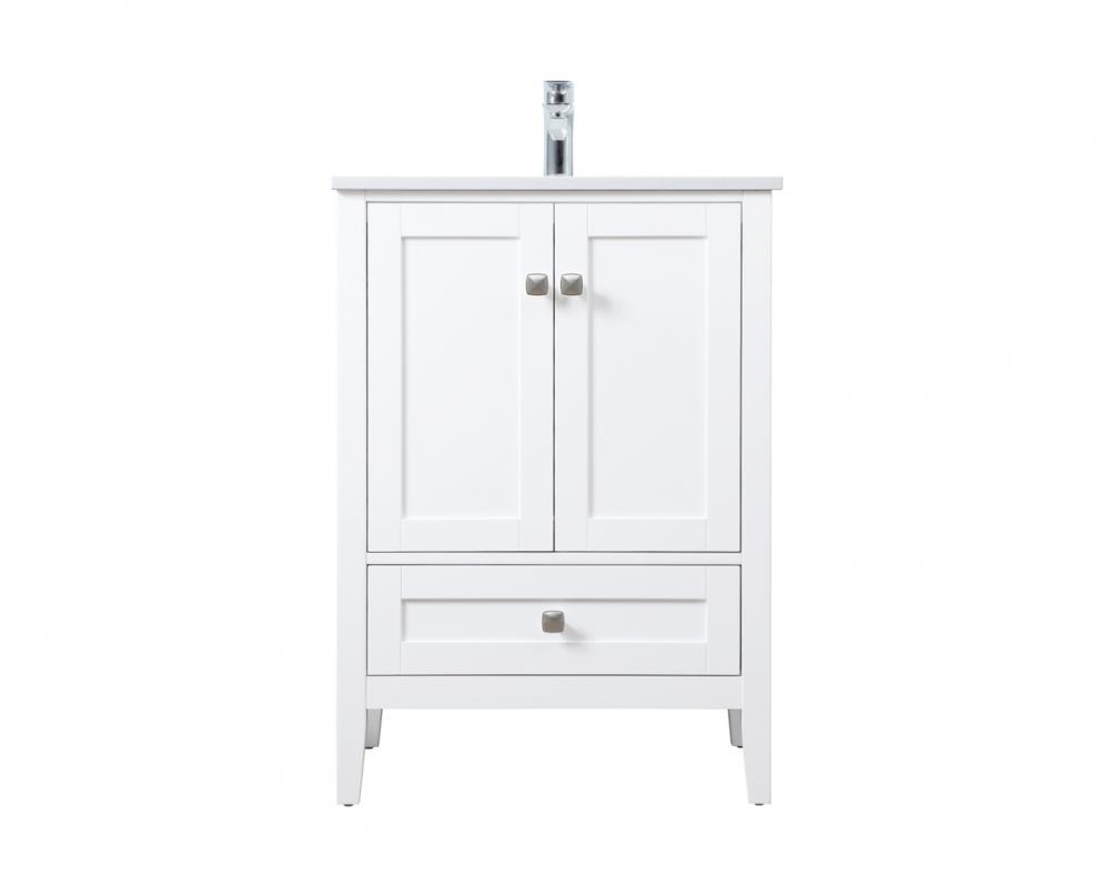 Vanity Cabinet 2dr 1dw W24&#39;&#39;xD19&#39;&#39;xH34&#34; White