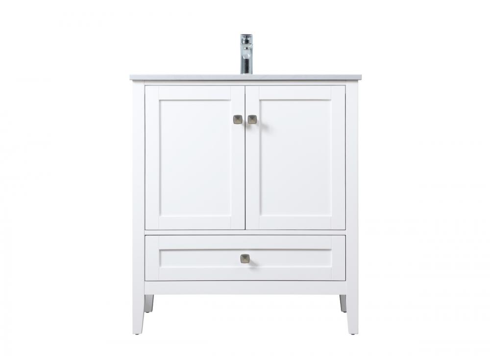 Vanity Cabinet 2dr 1dw W30&#39;&#39;xD19&#39;&#39;xH34&#34; White