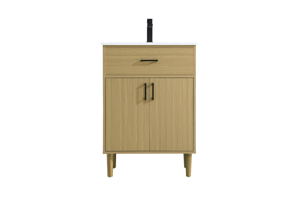 Vanity Cabinet 2Dr W24&#39;&#39;xD19&#39;&#39;xH34&#34; Honey Brown