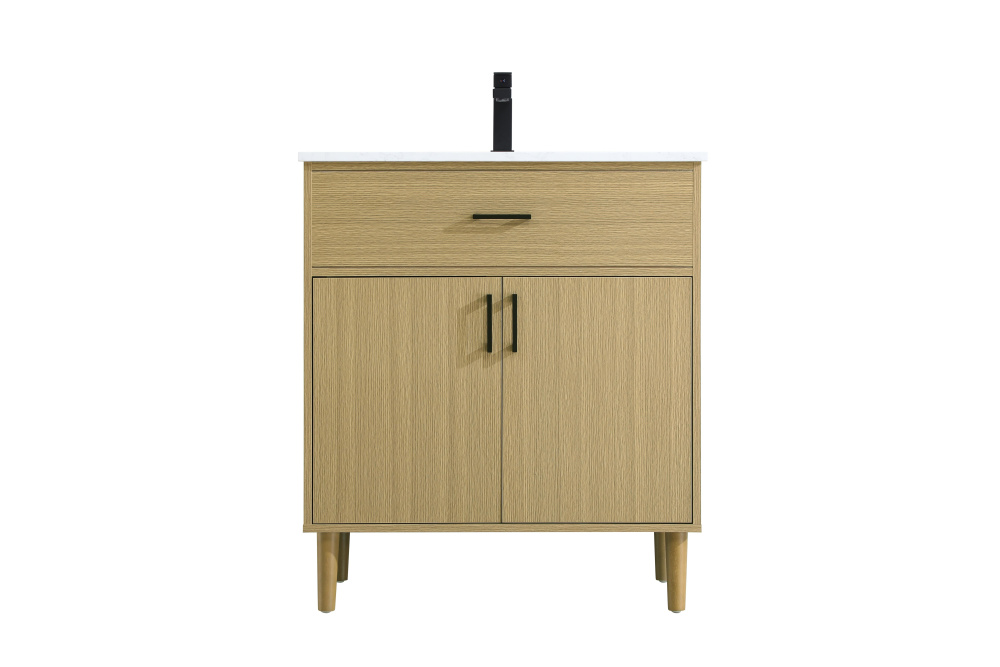 Vanity Cabinet 2Dr W30&#39;&#39;xD19&#39;&#39;xH34&#34; Honey Brown