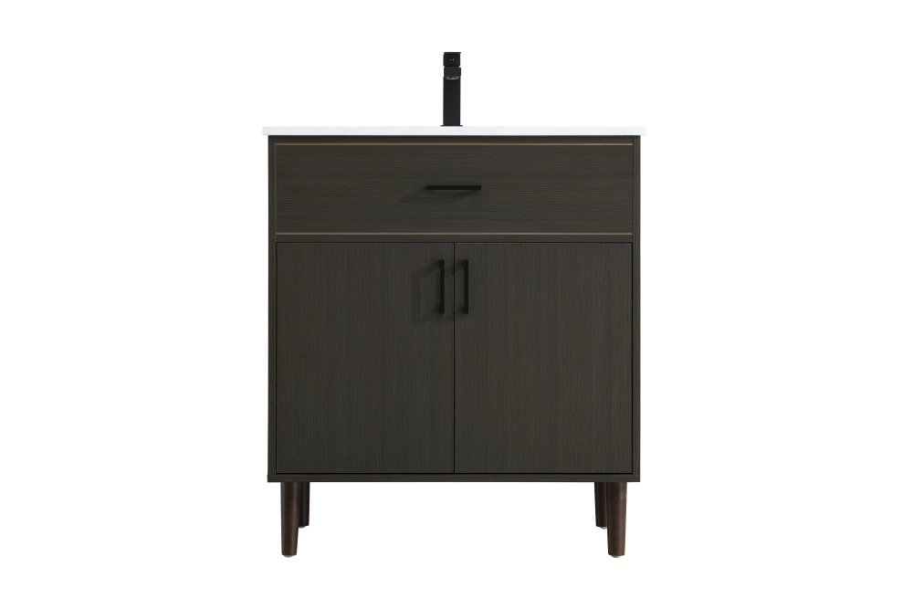 Vanity Cabinet 2Dr W30&#39;&#39;xD19&#39;&#39;xH34&#34; Mocha Brown