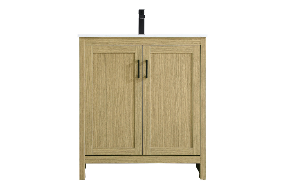 Vanity Cabinet 2Dr W30&#39;&#39;xD19&#39;&#39;xH34&#34; Honey Brown
