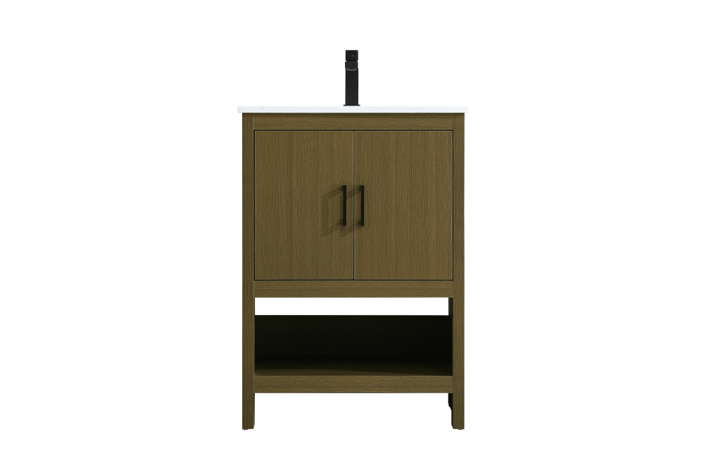 Vanity Cabinet 2Dr W24&#39;&#39;xD19&#39;&#39;xH34&#34; Chestnut Brown