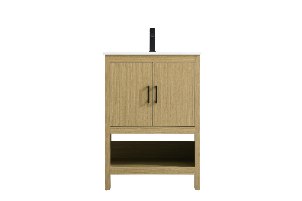 Vanity Cabinet 2Dr W24&#39;&#39;xD19&#39;&#39;xH34&#34; Honey Brown