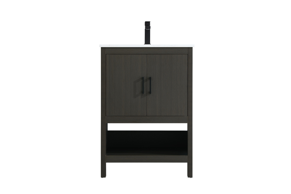 Vanity Cabinet 2Dr W24&#39;&#39;xD19&#39;&#39;xH34&#34; Mocha Brown