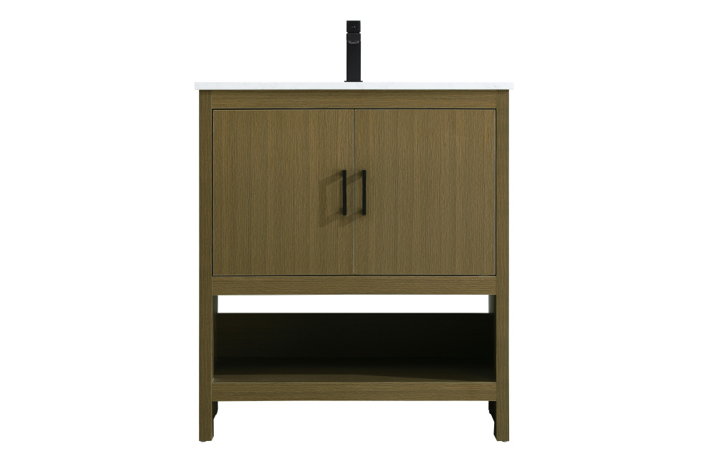 Vanity Cabinet 2Dr W30&#39;&#39;xD19&#39;&#39;xH34&#34; Chestnut Brown