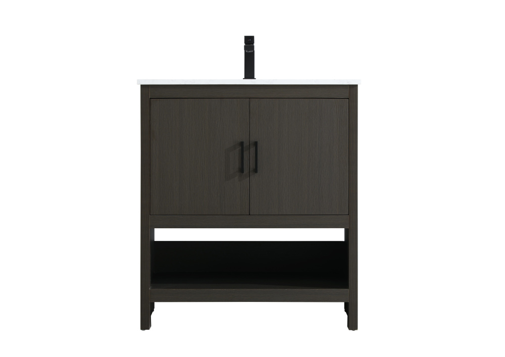 Vanity Cabinet 2Dr W30&#39;&#39;xD19&#39;&#39;xH34&#34; Mocha Brown