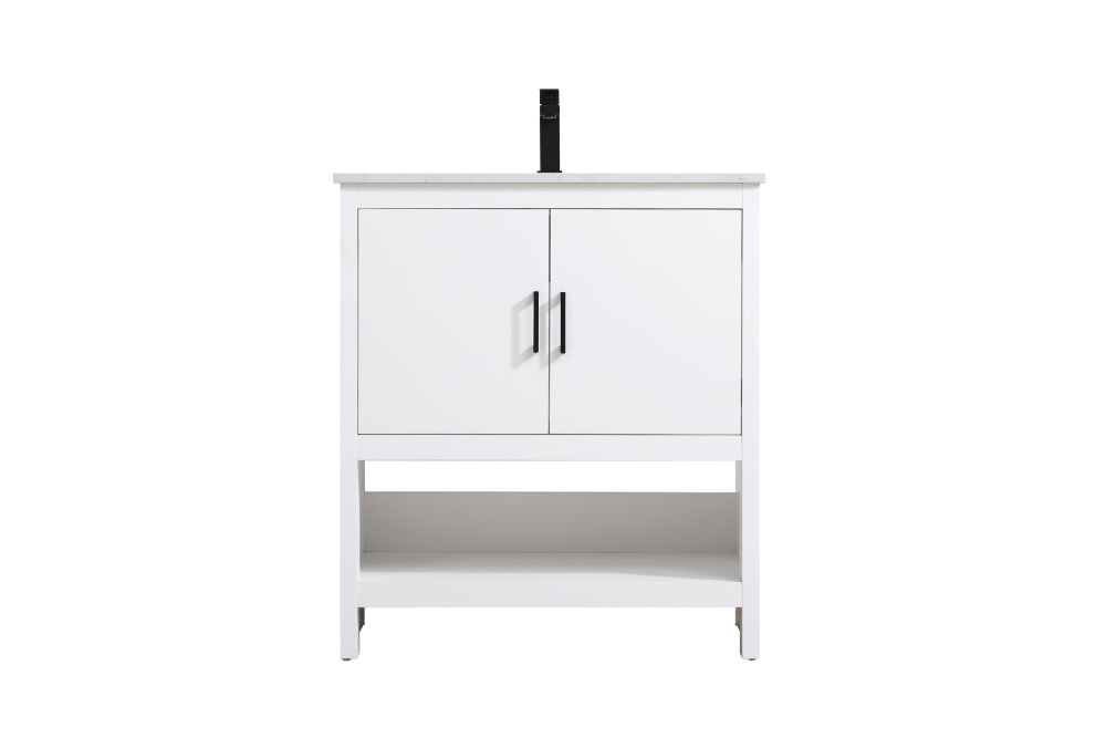 Vanity Cabinet 2Dr W30&#34;x D19&#34;x H34&#34; WH