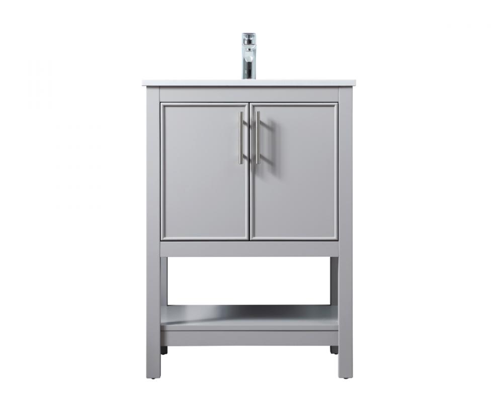 Vanity Cabinet 2Dr W24&#39;&#39;xD19&#39;&#39;xH34&#34; Grey