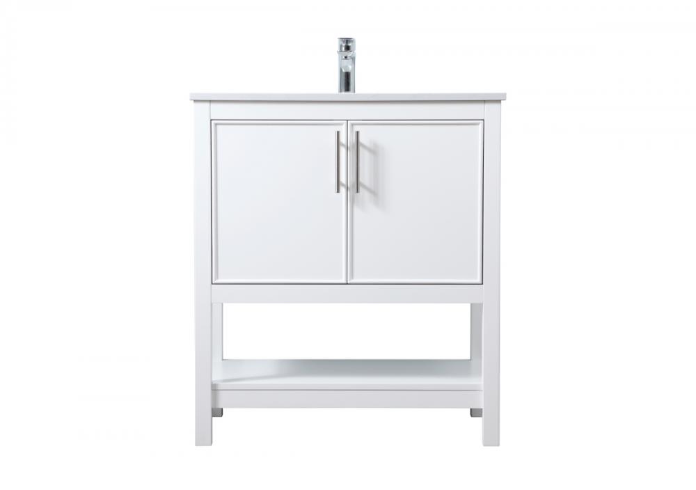 Vanity Cabinet 2Dr W30&#34;x D19&#34;x H34&#34; White