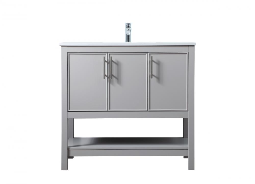 Vanity Cabinet 3Dr W36&#39;&#39;xD19&#39;&#39;xH34&#34; Grey