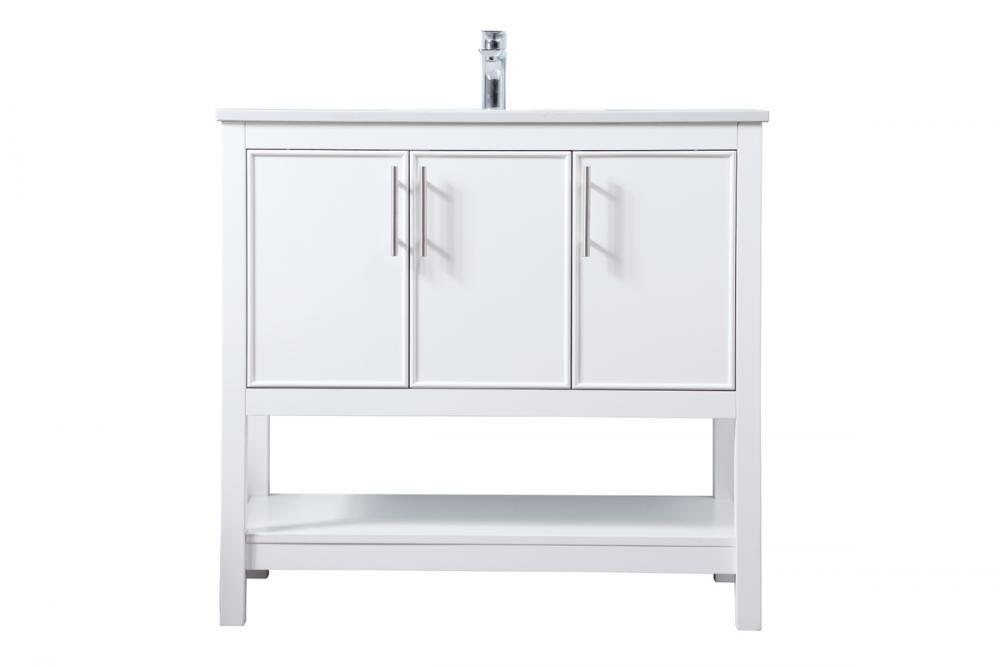 Vanity Cabinet 3Dr W36&#39;&#39;xD19&#39;&#39;xH34&#34; White