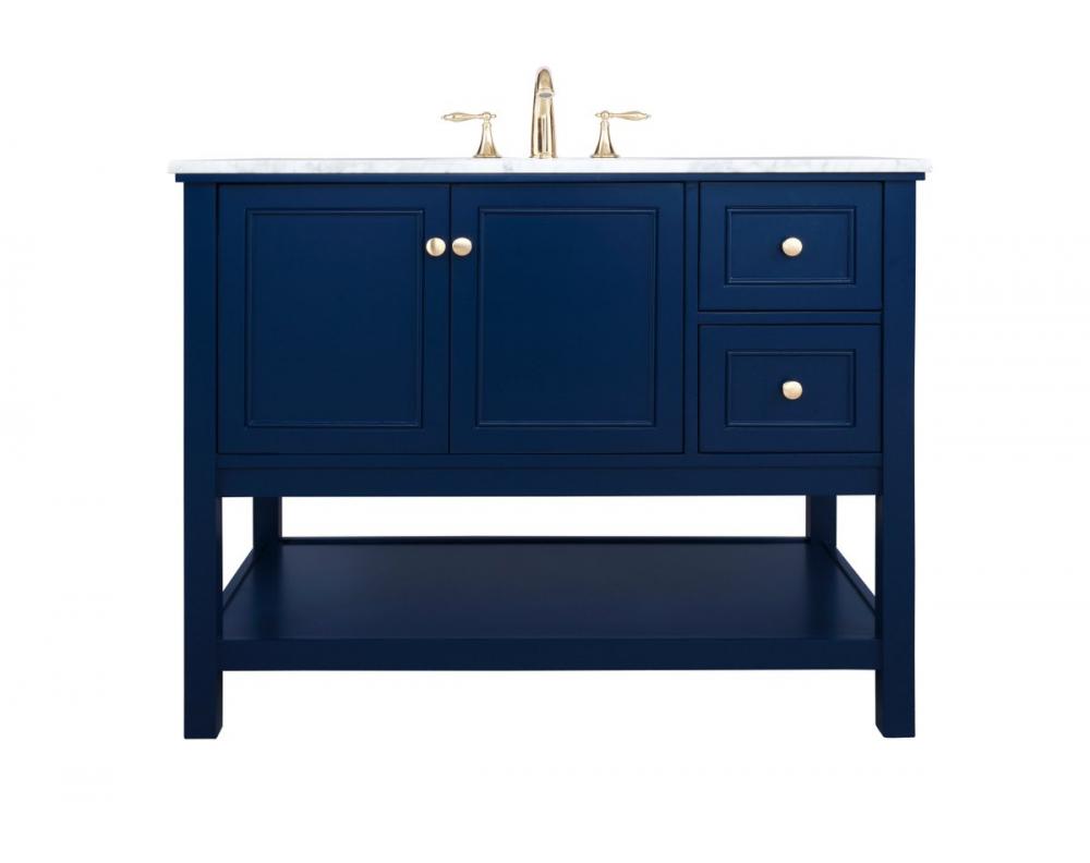 42 inch Single bathroom vanity in Blue