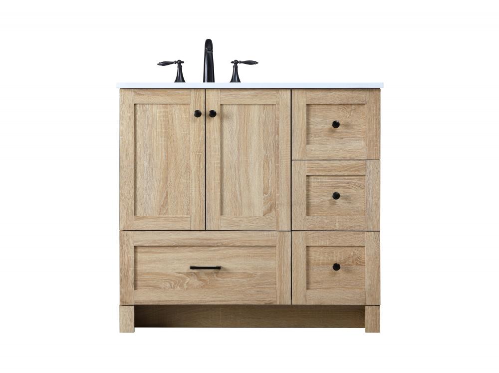 Vanity Cabinet 2dr 4dw 36x19x34 VW Mango Wood