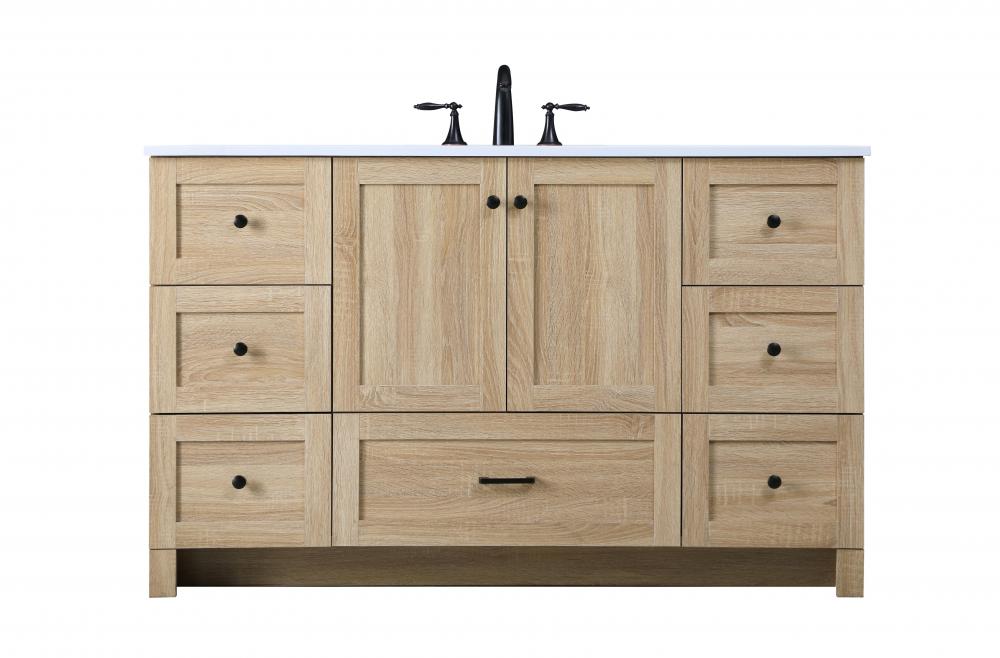 Vanity Cabinet 7Dw 2Dr 54&#34;x19&#34;x34&#34; Mango Wood