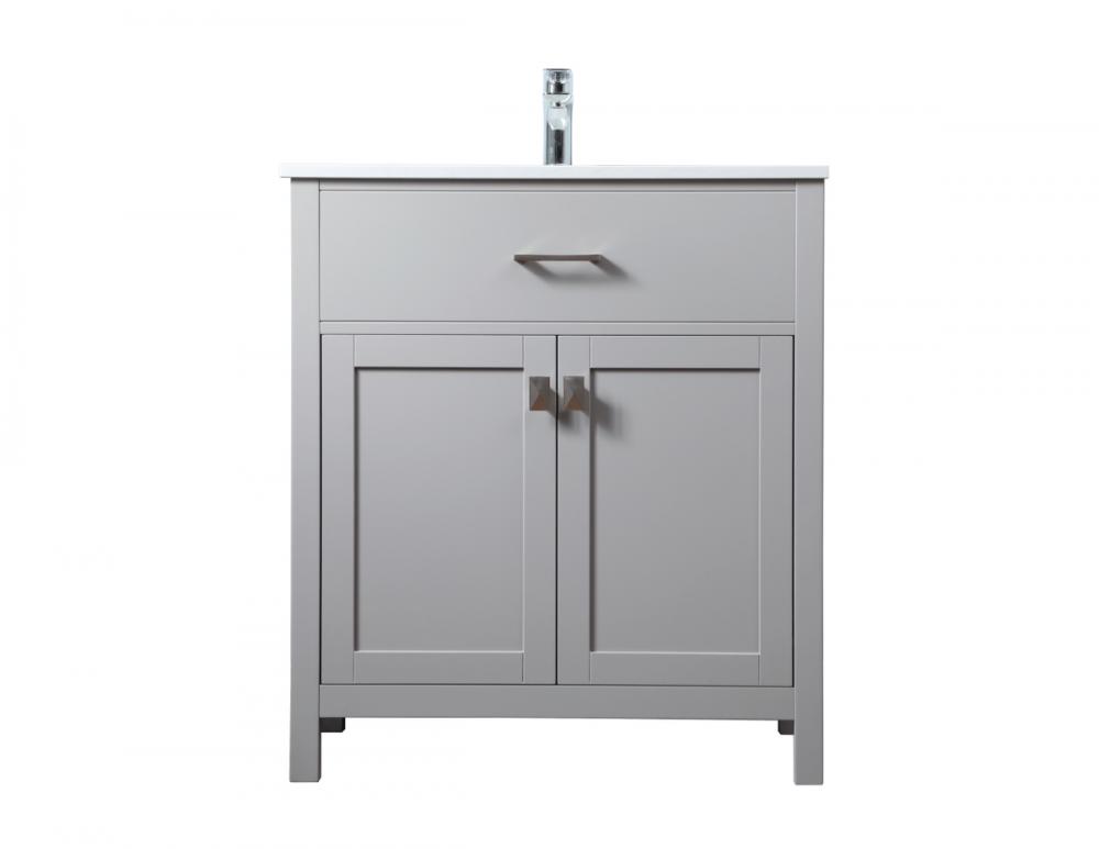 Vanity Cabinet 2Dr W30&#34;x D19&#34;x H34&#34; Grey