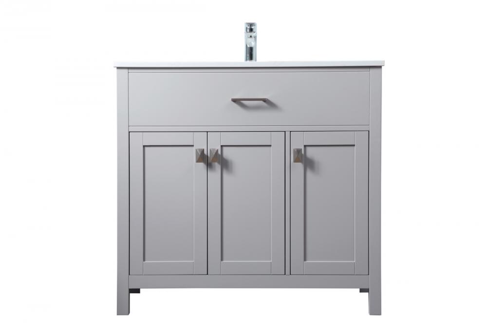 Vanity Cabinet 3Dr W36&#39;&#39;xD19&#39;&#39;xH34&#34; Grey