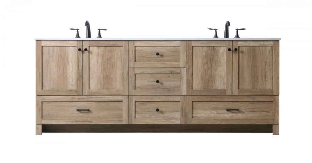 Vanity Cabinet 5Dw 4Dr 84&#34;x19&#34;x34&#34; Natural Oak