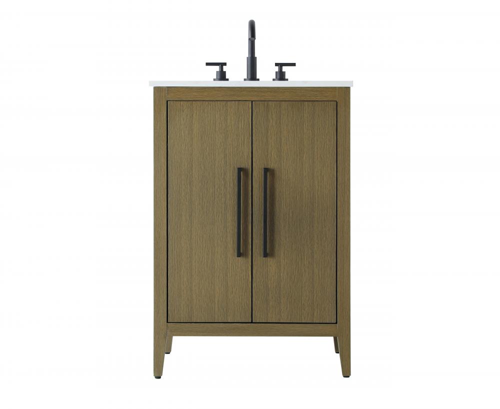 Vanity Cabinet 2Dr 24x21.5x35 Chestnut Brown