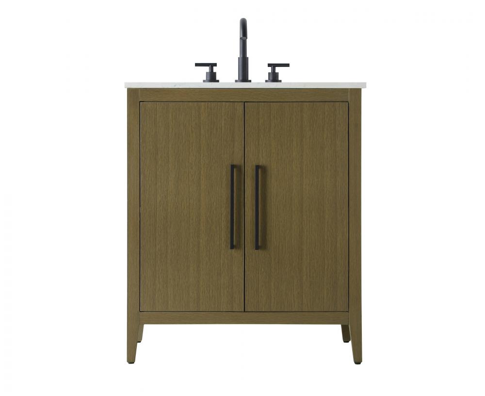 Vanity Cabinet 2Dr 30x21.5x35 Chestnut Brown