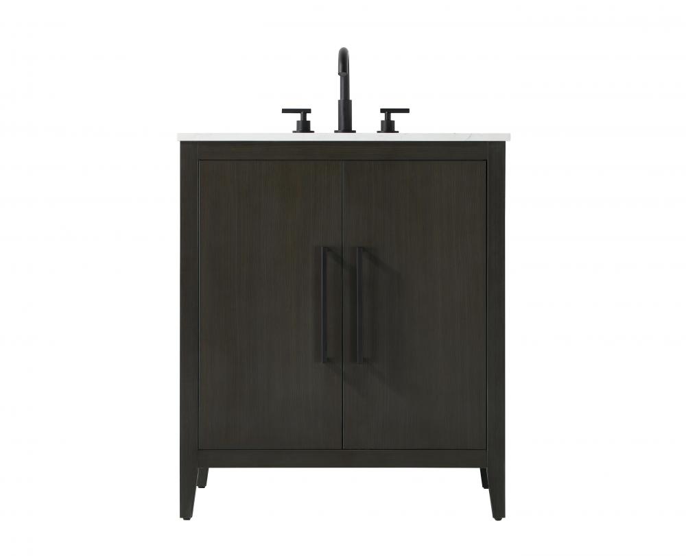 Vanity Cabinet 2Dr 30x21.5x35 Mocha Brown