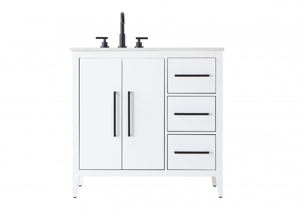 Vanity Cabinet 2Dr 3Dw 36x21.5x35 White