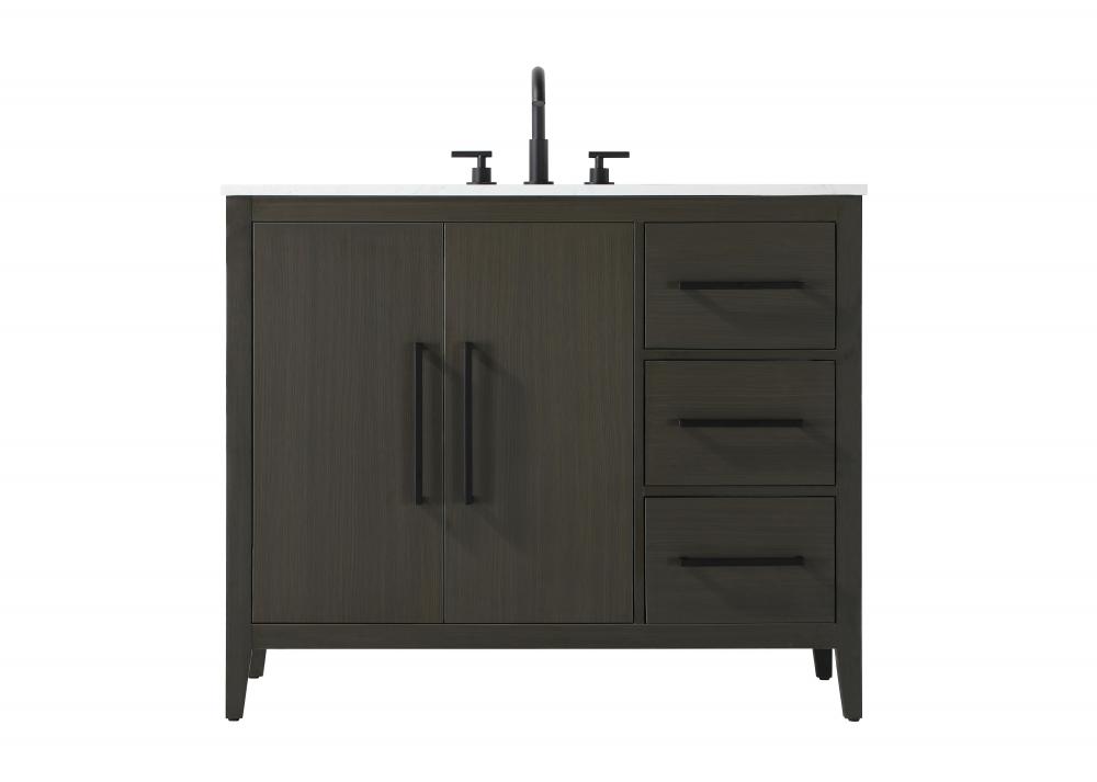 Vanity Cabinet 2Dr 3Dw 42x21.5x35 Mocha Brown