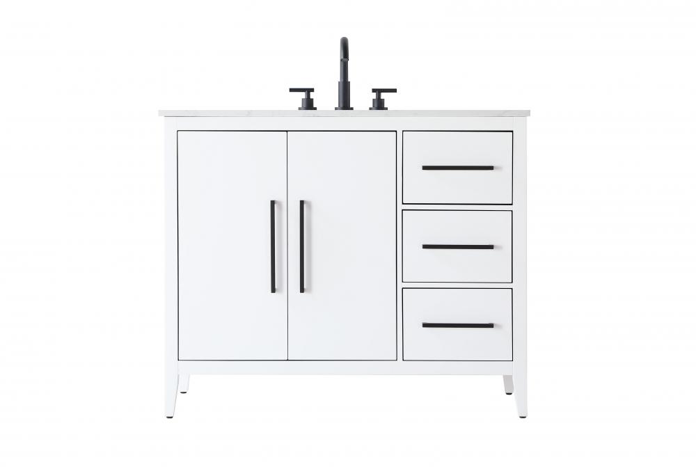 Vanity Cabinet 2Dr 3Dw 42x21.5x35 White