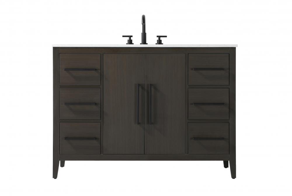 Vanity Cabinet 2Dr 6Dw 48x21.5x35 Mocha Brown