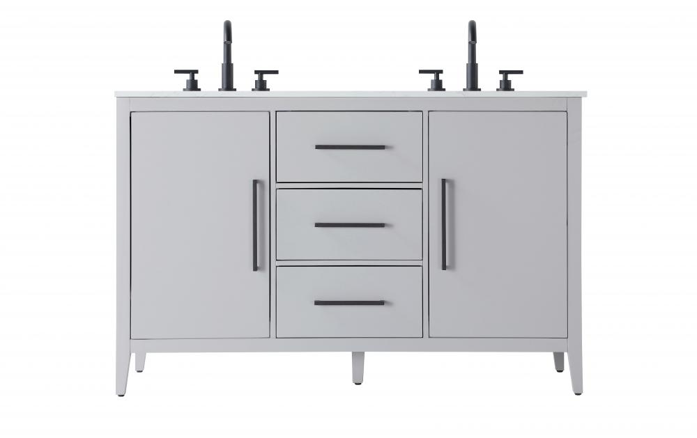 Vanity Cabinet 2Dr 3Dw 54x21.5x35 Grey