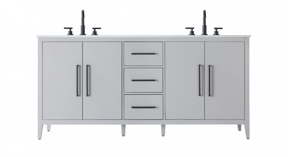Vanity Cabinet 4Dr 3Dw 72x21.5x35 Grey
