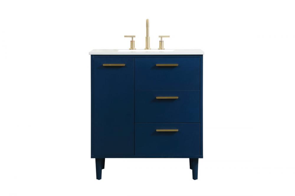 30 inch bathroom vanity in Blue
