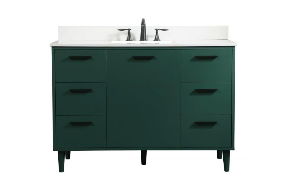 48 inch bathroom vanity in Green with backsplash