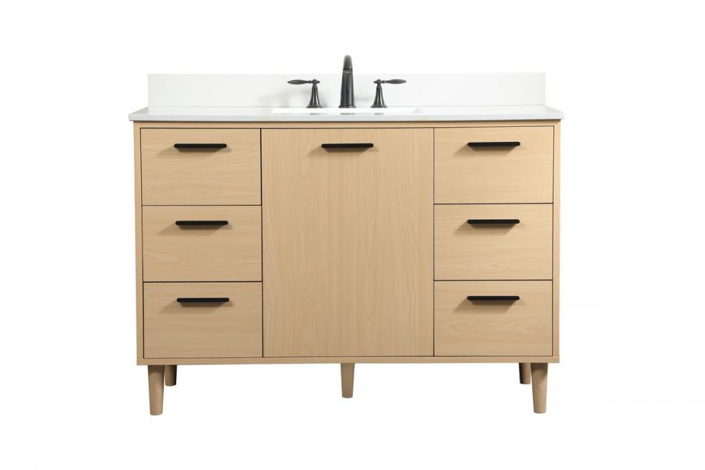48 inch bathroom vanity in Maple with backsplash